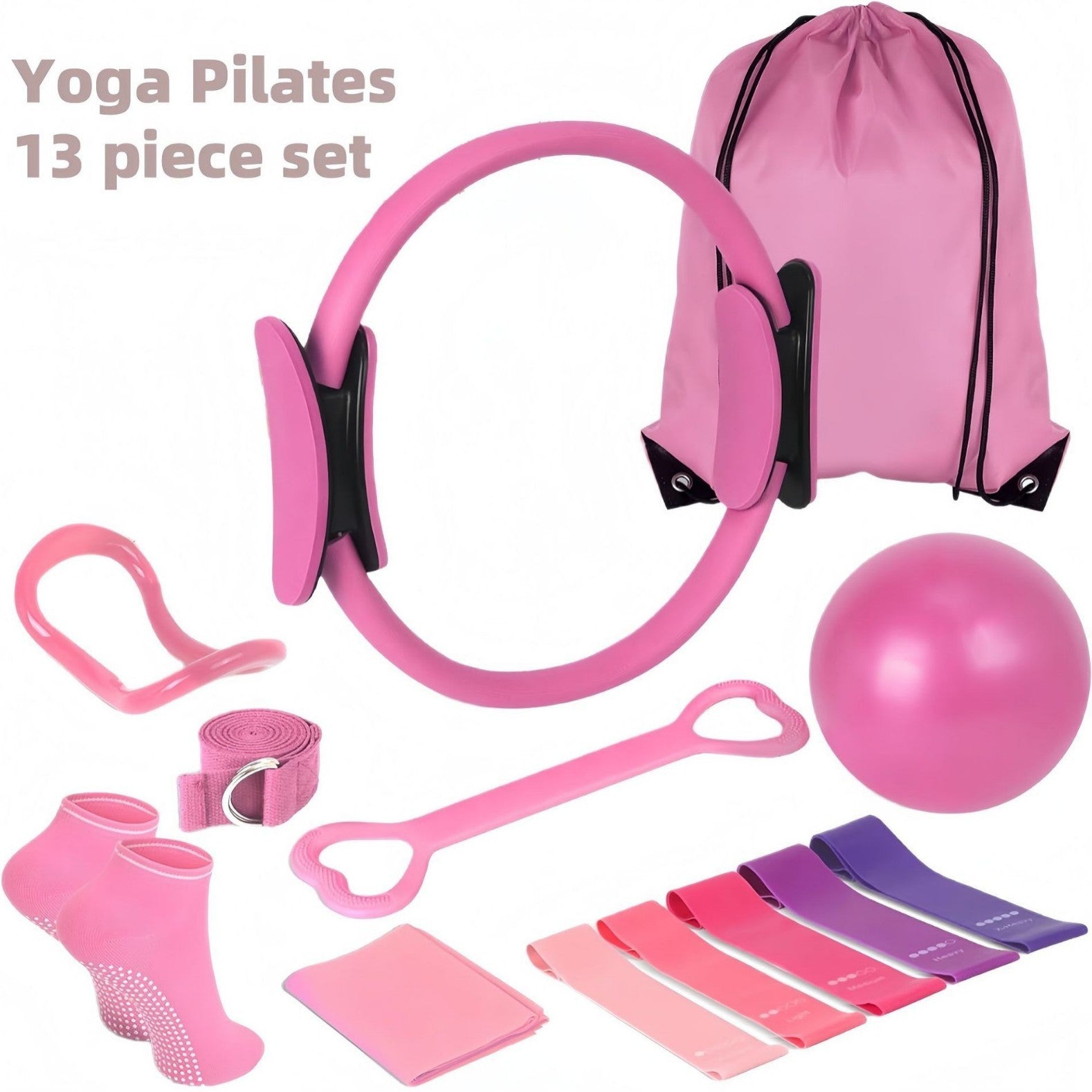 Complete 13-Piece Yoga & Pilates Fitness Set