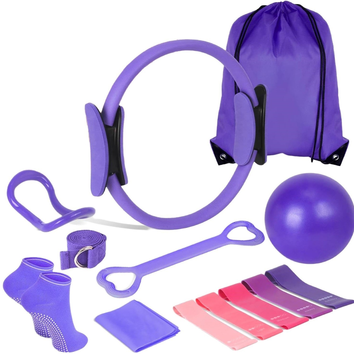 Complete 13-Piece Yoga & Pilates Fitness Set